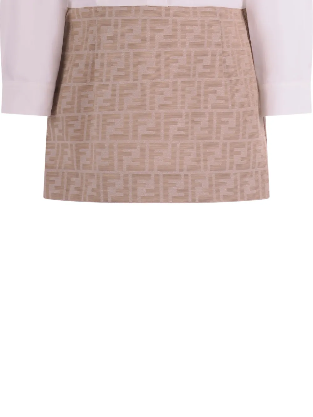 Платье с длинными рукавами и узором FF Fendi Kids, белый — фото 3
