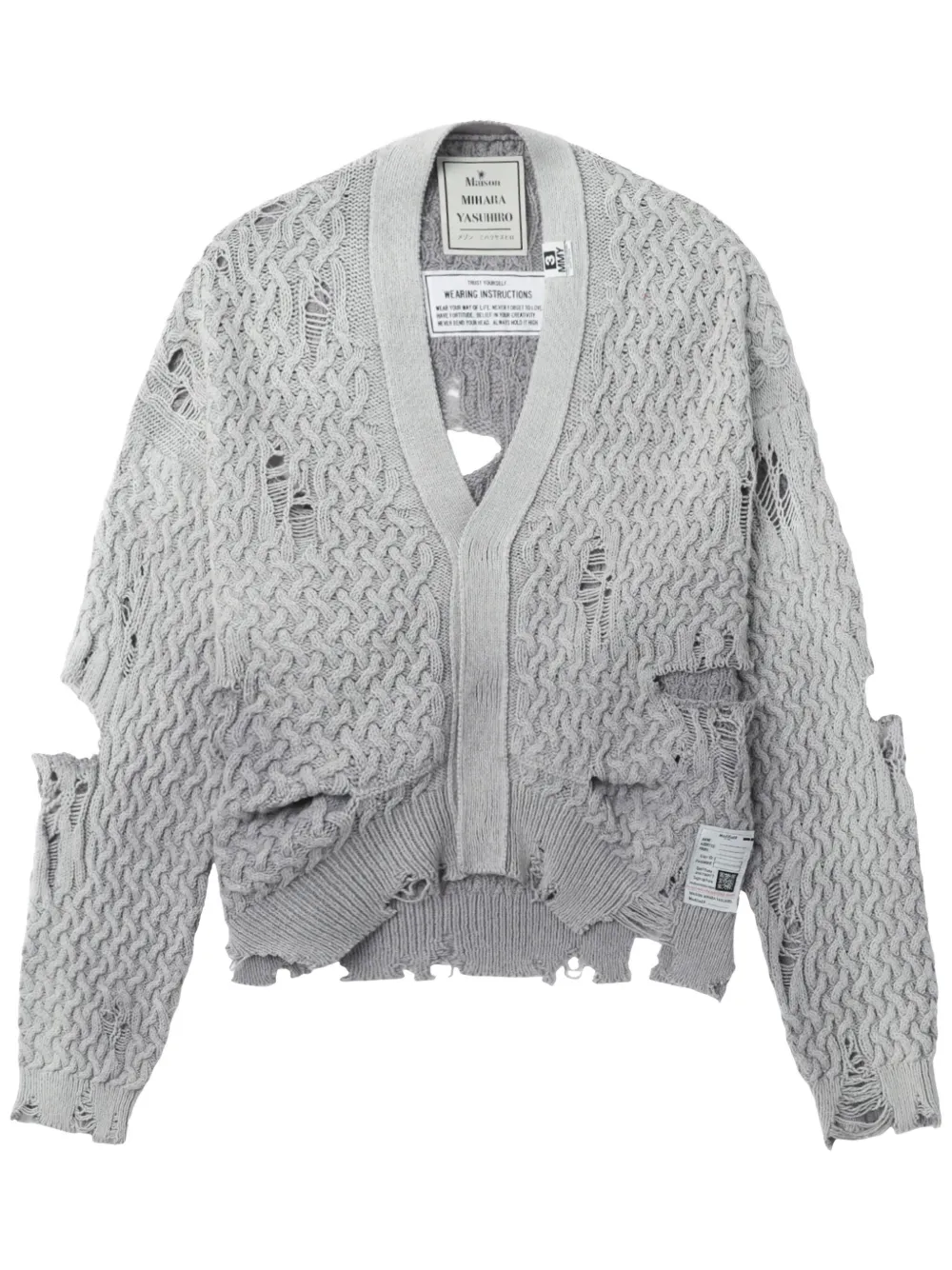 

Кардиган с прорезями Maison Mihara Yasuhiro, фиолетовый