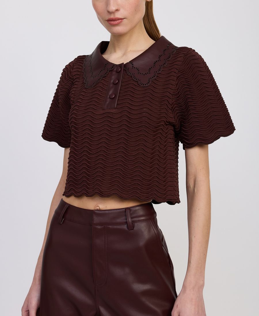 

Женская футболка-поло Delphine с воротником-стойкой En Saison, Plumb Brown