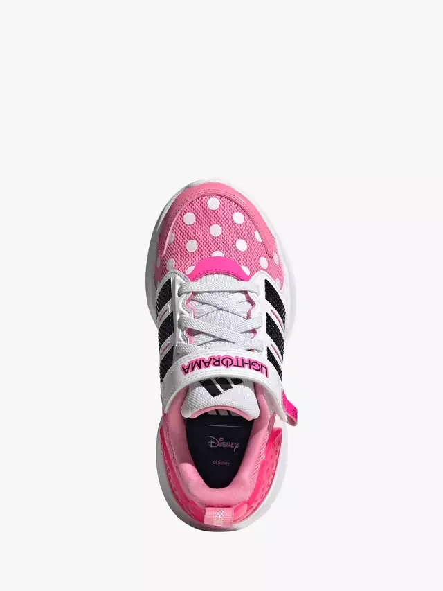 Детские кроссовки Disney Lightorama с Минни Маус, бело-черно-розовые adidas — фото 4