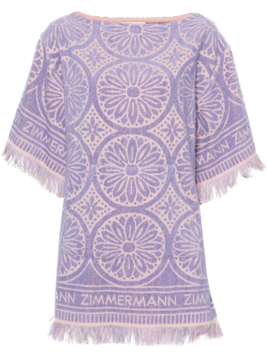 

ZIMMERMANN махровое платье мини Hallday, розовый
