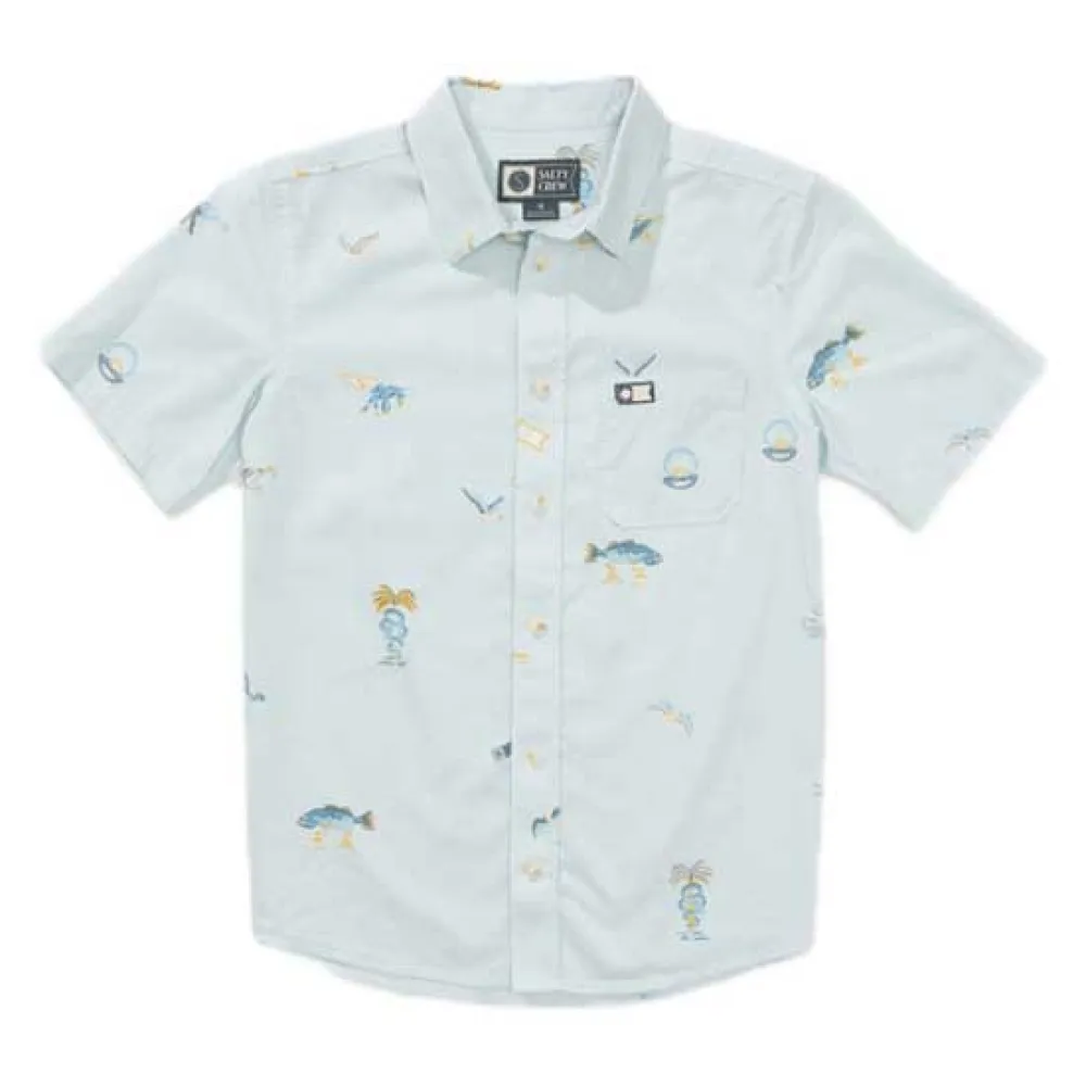 

Рубашка с коротким рукавом Salty Crew Session button up, синий