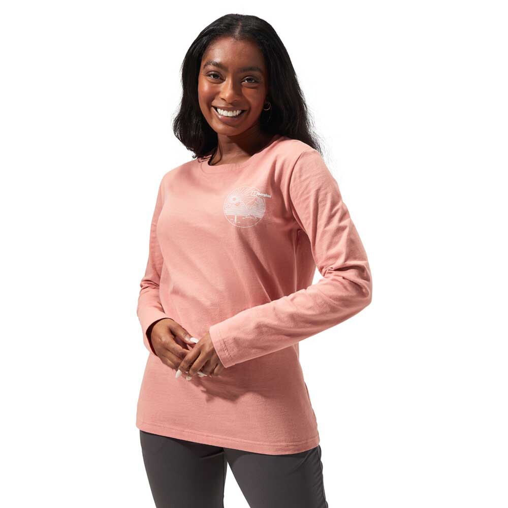 

Футболка с длинным рукавом Berghaus Linear Landscape, розовый