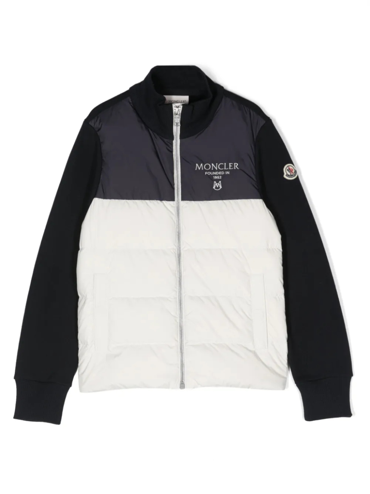 

Пуховик с логотипом Moncler Enfant, синий