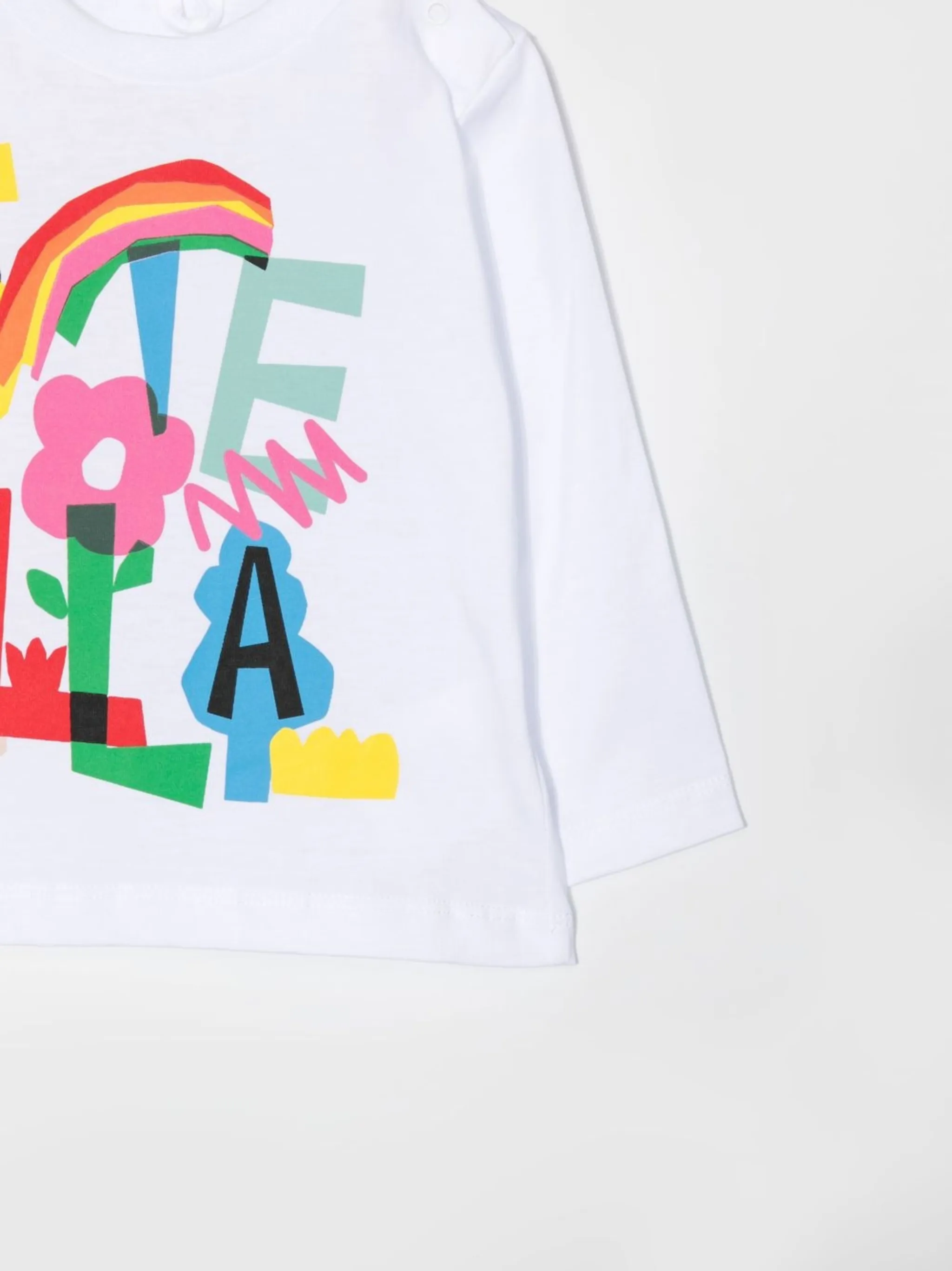 Футболка с длинными рукавами и логотипом Stella Mccartney Kids, белый — фото 3