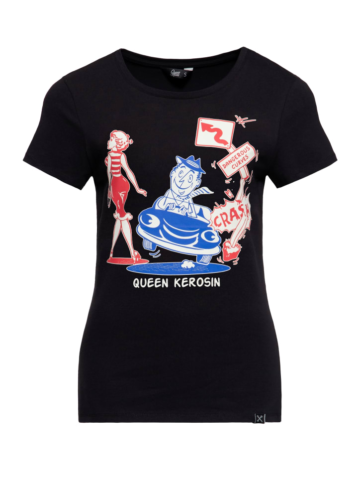 

Футболка Queen Kerosin Dangerous Curves черного цвета Queen Kerosin, Черный, Футболка Queen Kerosin Dangerous Curves черного цвета Queen Kerosin