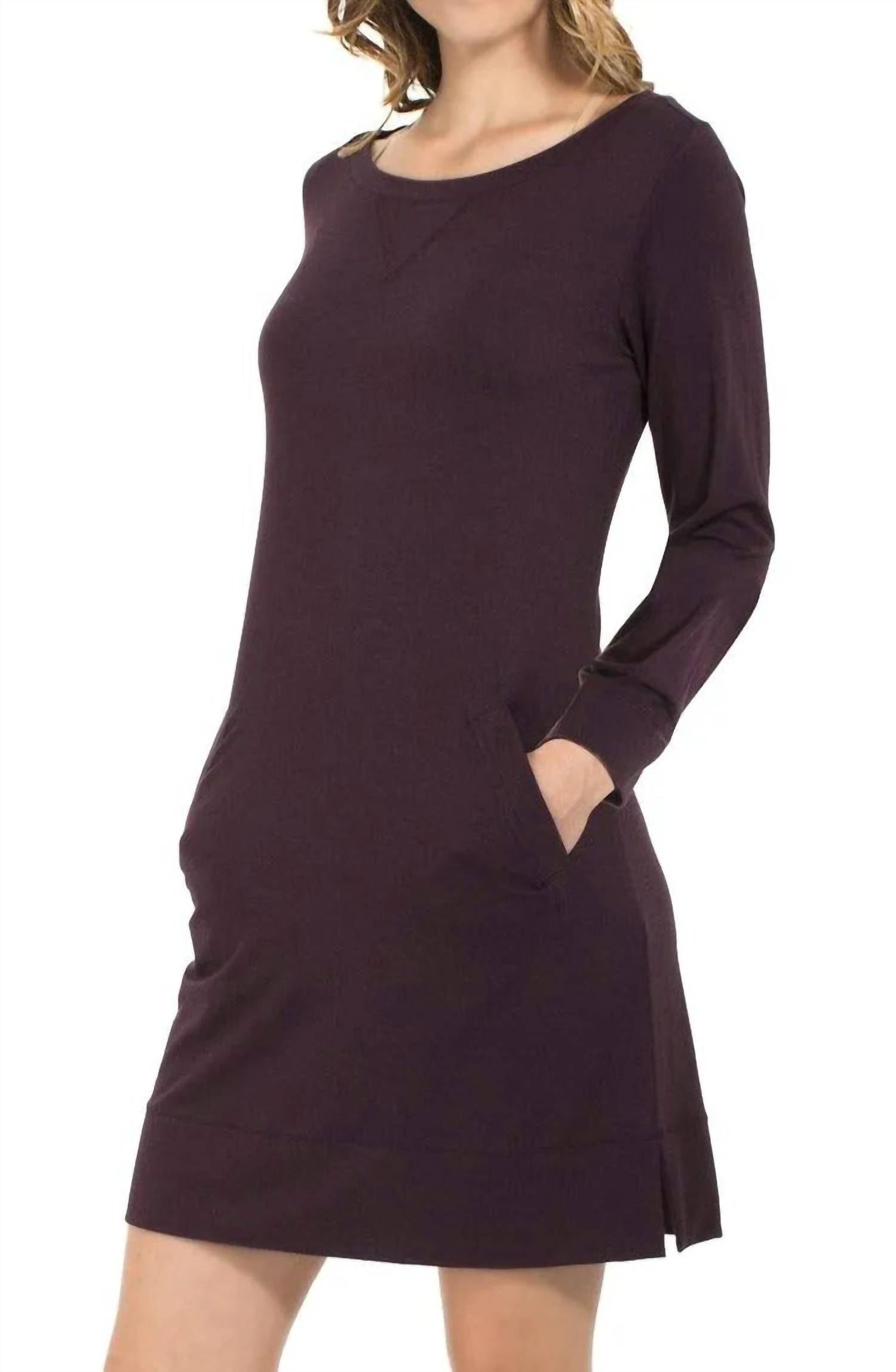 

Платье Malibu Quarter Sleeve Lounge в цвете баклажан Twelve Eighty Eight, Aubergine