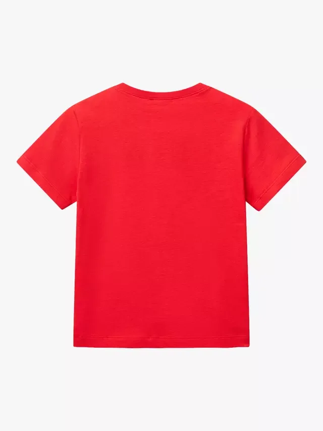 Детская футболка с коротким рукавом и логотипом, красная Benetton — фото 2