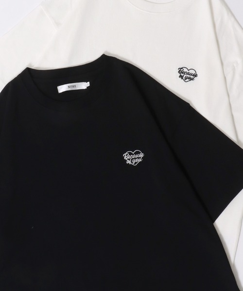 

Футболка с коротким рукавом, с вышивкой в виде сердца SITRY, черный