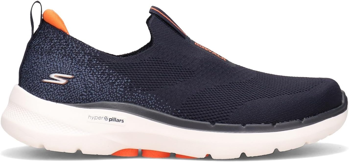 Мужские кроссовки Skechers Hillcrest 2.0 без шнурков, синий/оранжевый/темно-синий — фото 4