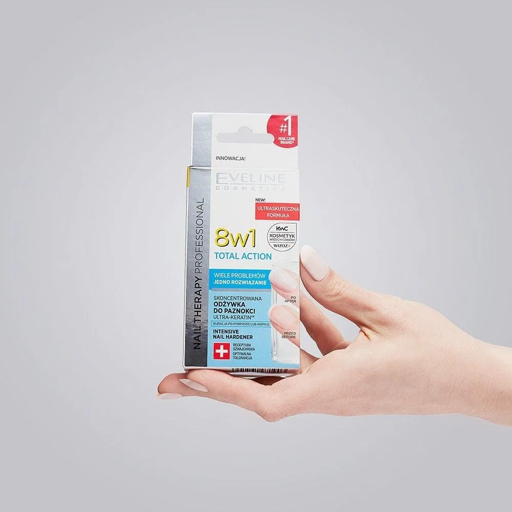 Кондиционер для ногтей Eveline Cosmetics Therapy Total Action 8-в-1, 12 мл Eveline Cosmetics — фото 4