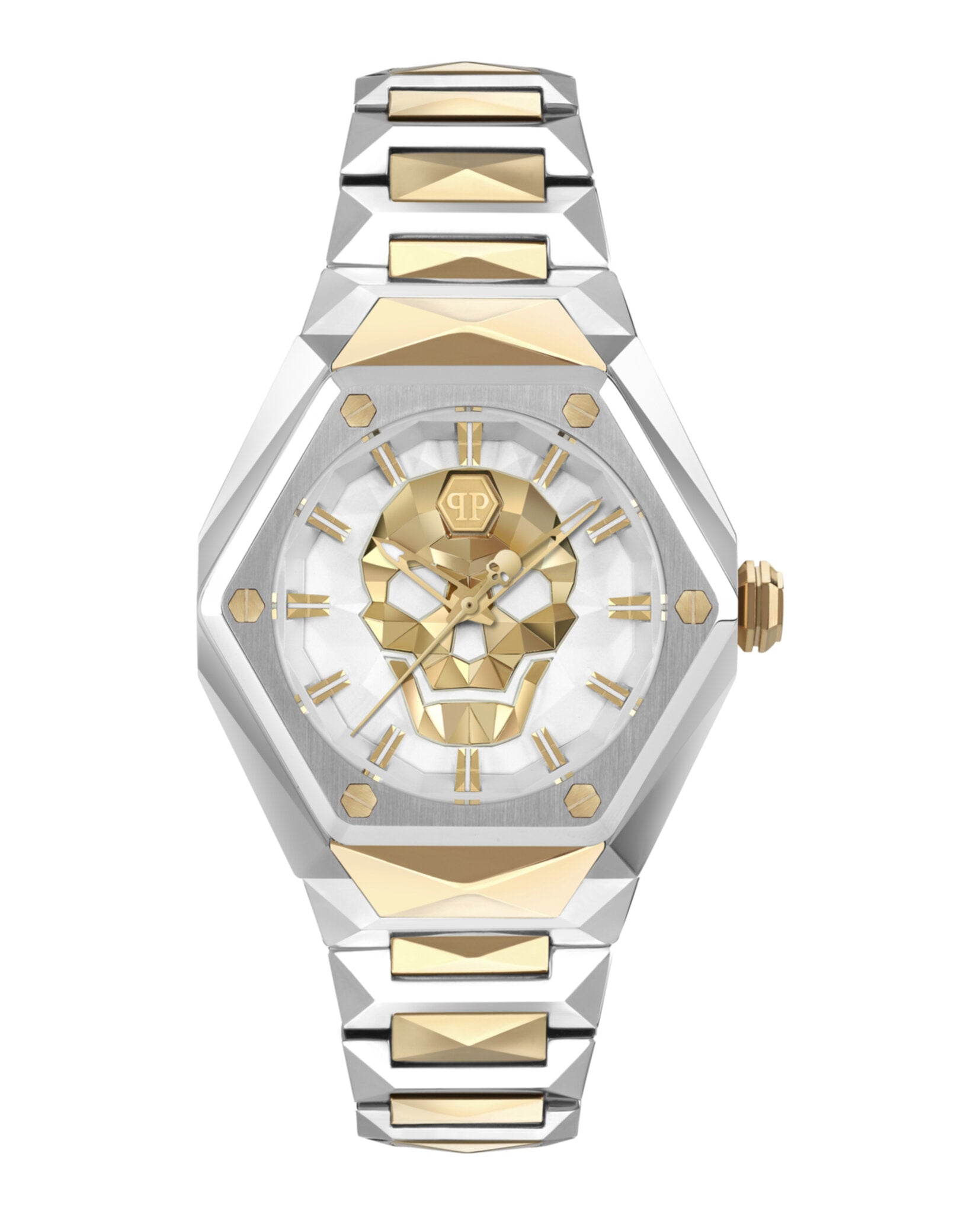 

Силиконовые часы $kull Spikes PHILIPP PLEIN, цвет two tone/two tone/silver