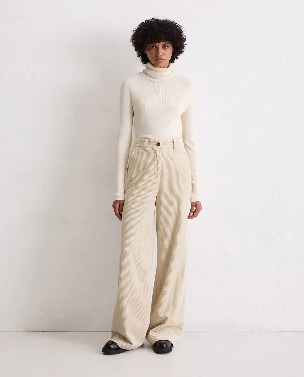 

Женские широкие брюки из вельвета из 100% органического хлопка MARC O'POLO, бежевый