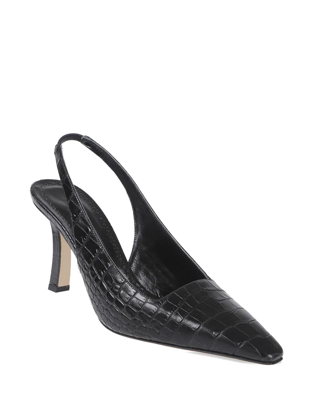 Туфли-лодочки с открытой пяткой на каблуке 90 мм Manolo Blahnik, черный — фото 2