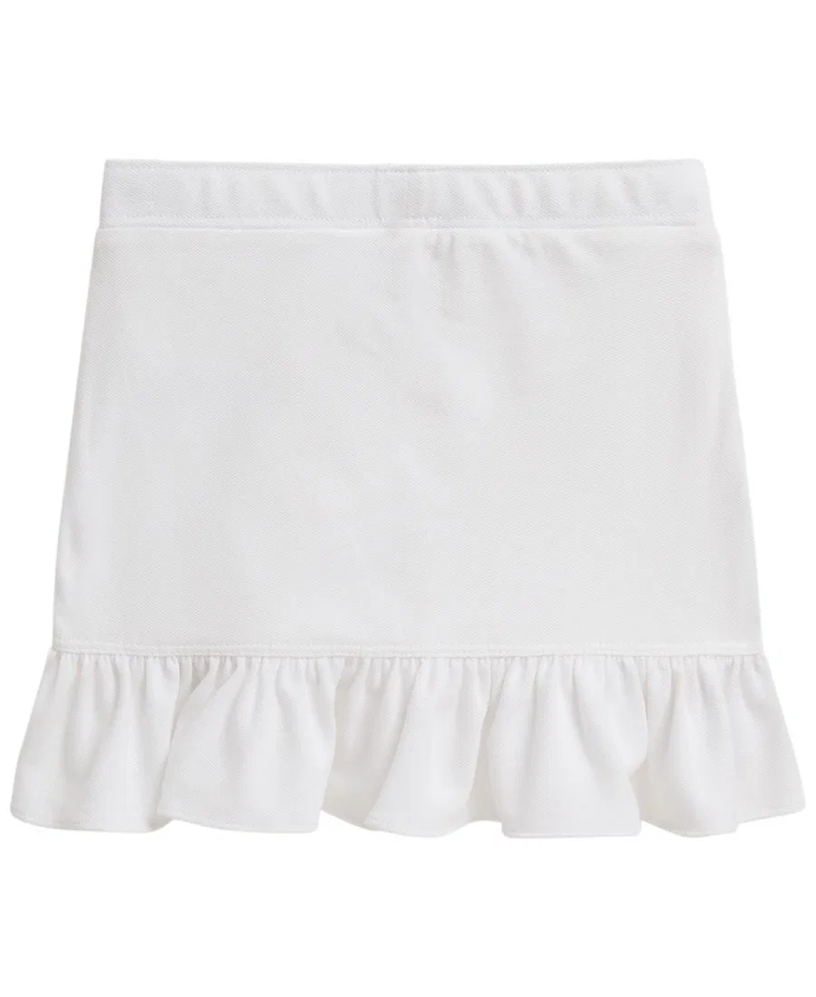 Шорты-юбка с оборками из эластичной сетки для девочек (2T-6X) Polo Ralph Lauren, белый — фото 2