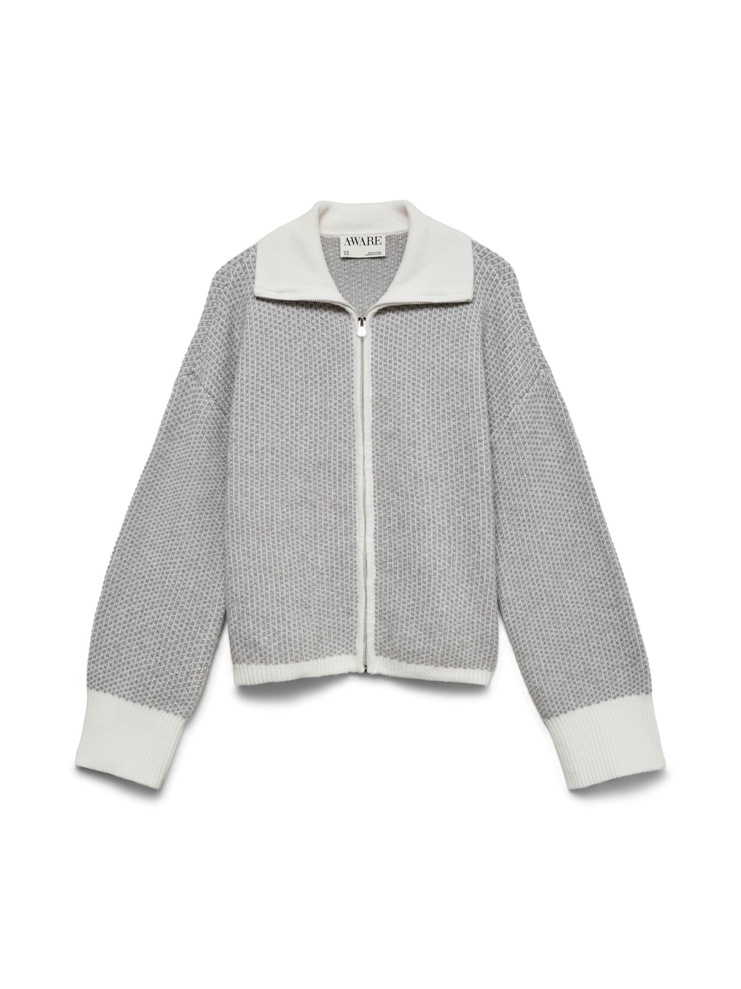 

VERO MODA Кардиган 'AWOllie' вязаный, светло-серый