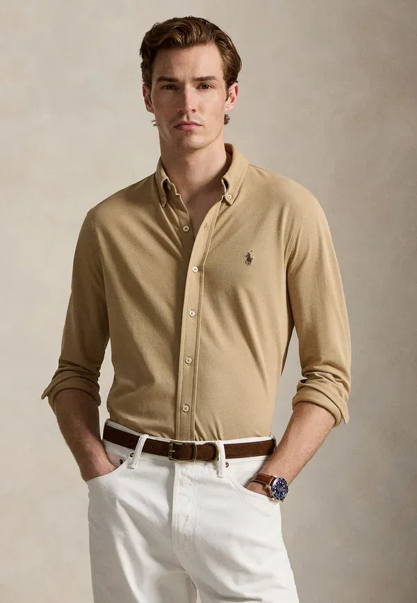 Футболка Polo Ralph Lauren Featherweight Mesh Shirt, цвет винтажный хаки