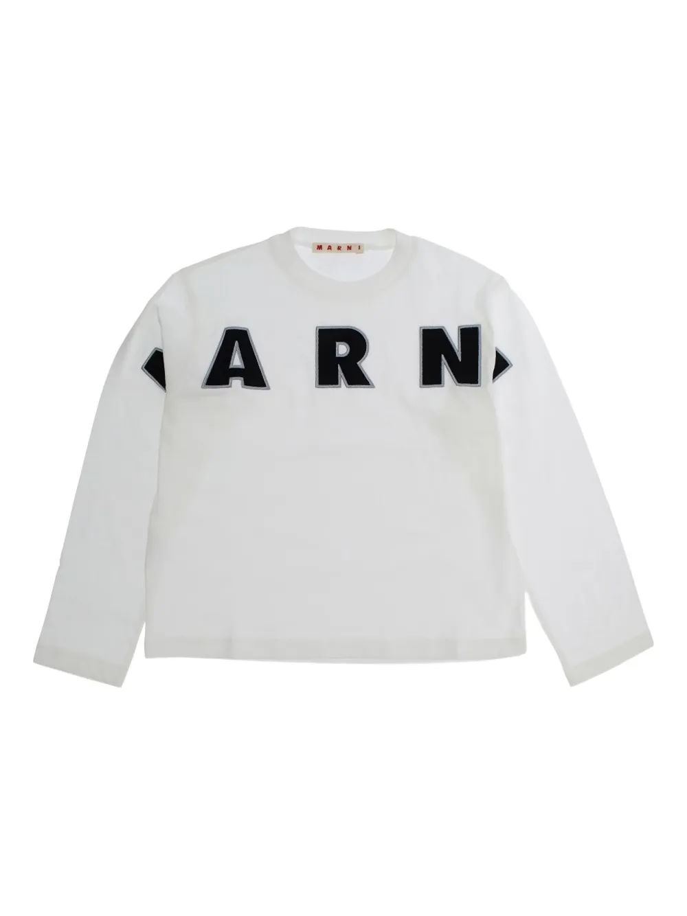 

Футболка с длинными рукавами и принтом-логотипом Marni Kids, белый