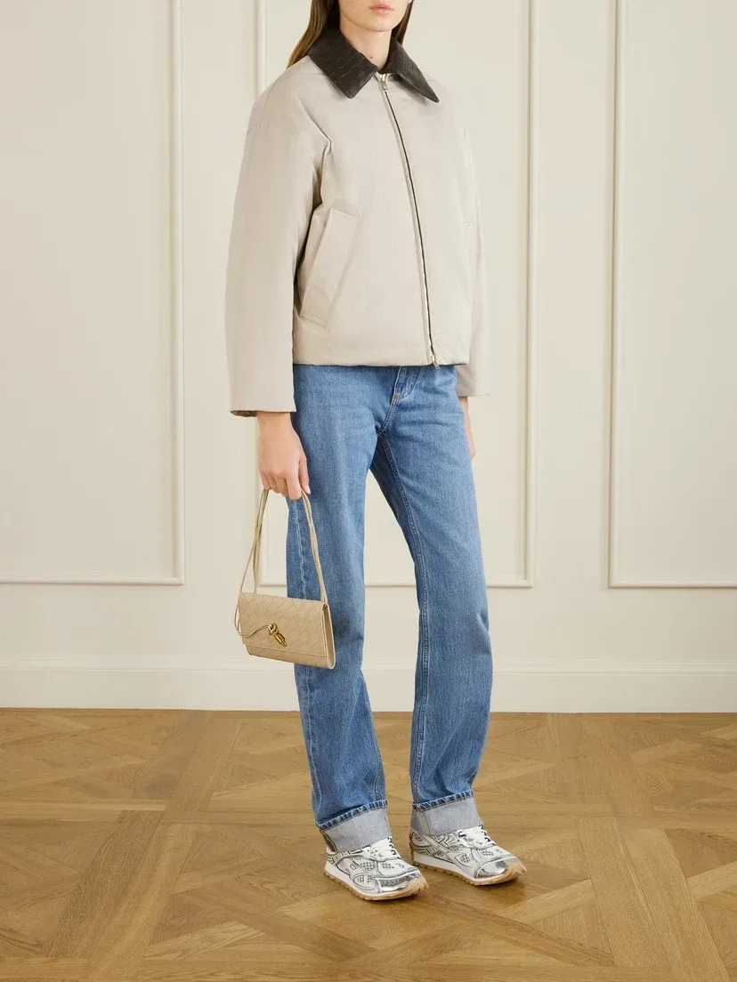 Кожаная сумка-клатч Andiamo intrecciato BOTTEGA VENETA, бежевый — фото 3