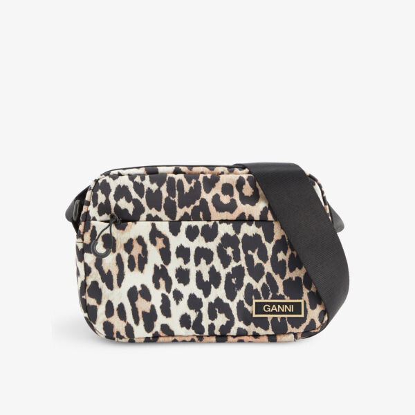

Сумка Festival из переработанного полиэстера с животным принтом Ganni, цвет leopard, Коричневый, Сумка Festival из переработанного полиэстера с животным принтом Ganni, цвет leopard