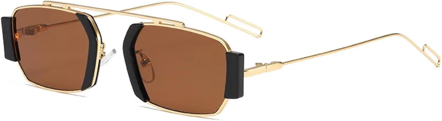 

Панк-солнцезащитные очки для мужчин, винтажные, маленькие, в многоугольной оправе из сплава, солнцезащитные очки для женщин, защита от УФ-излучения UV400, модные TKKTLLT, C8