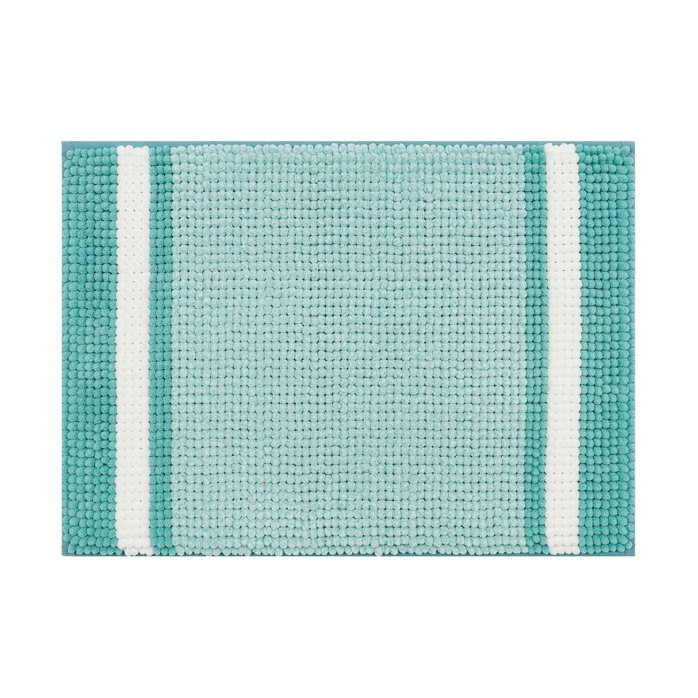 

Коврик для ванной из пены с эффектом памяти The Big One в полоску синели, цвет Aqua Stripe