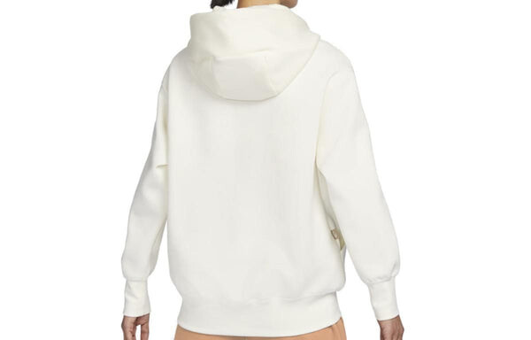 Толстовка (WMNS) Nike Sportswear Fleece Pullover Hoodie 'Ivory white', белый — фото 3