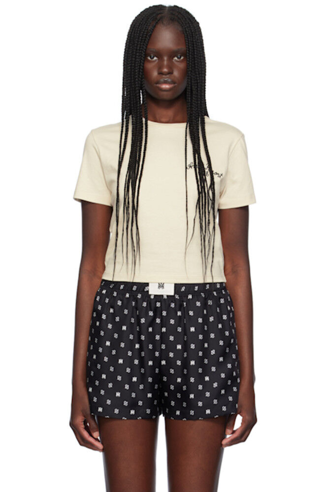 

Футболка с вышитым логотипом цвета «Off-White» AMIRI