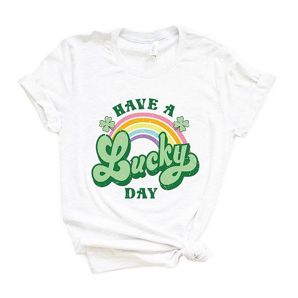 

Футболка Lucky day rainbow с коротким рукавом Simply Sage Market, White