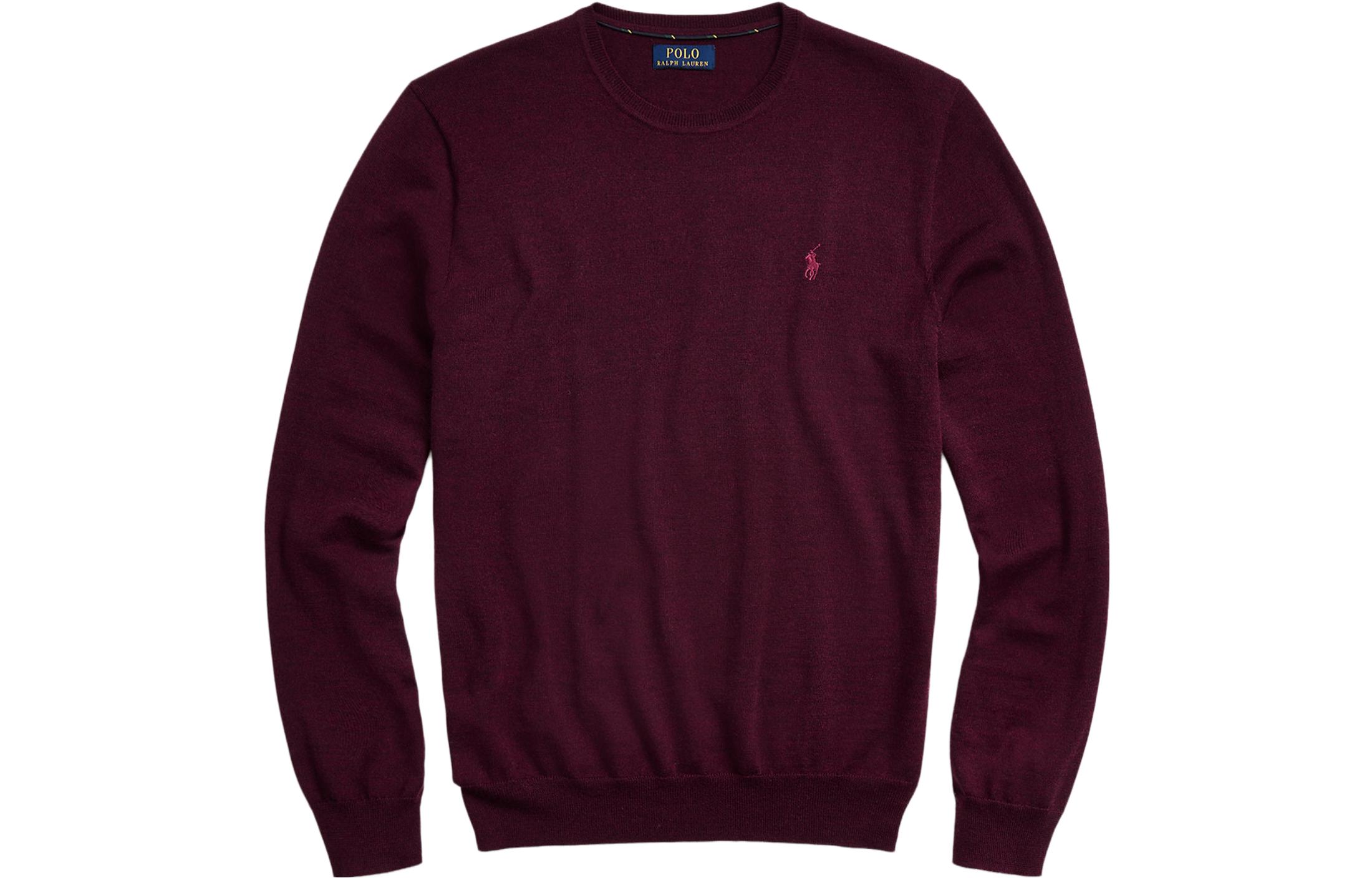 

Поло пони с вышивкой вязаный джемпер Ralph Lauren, темно-красный