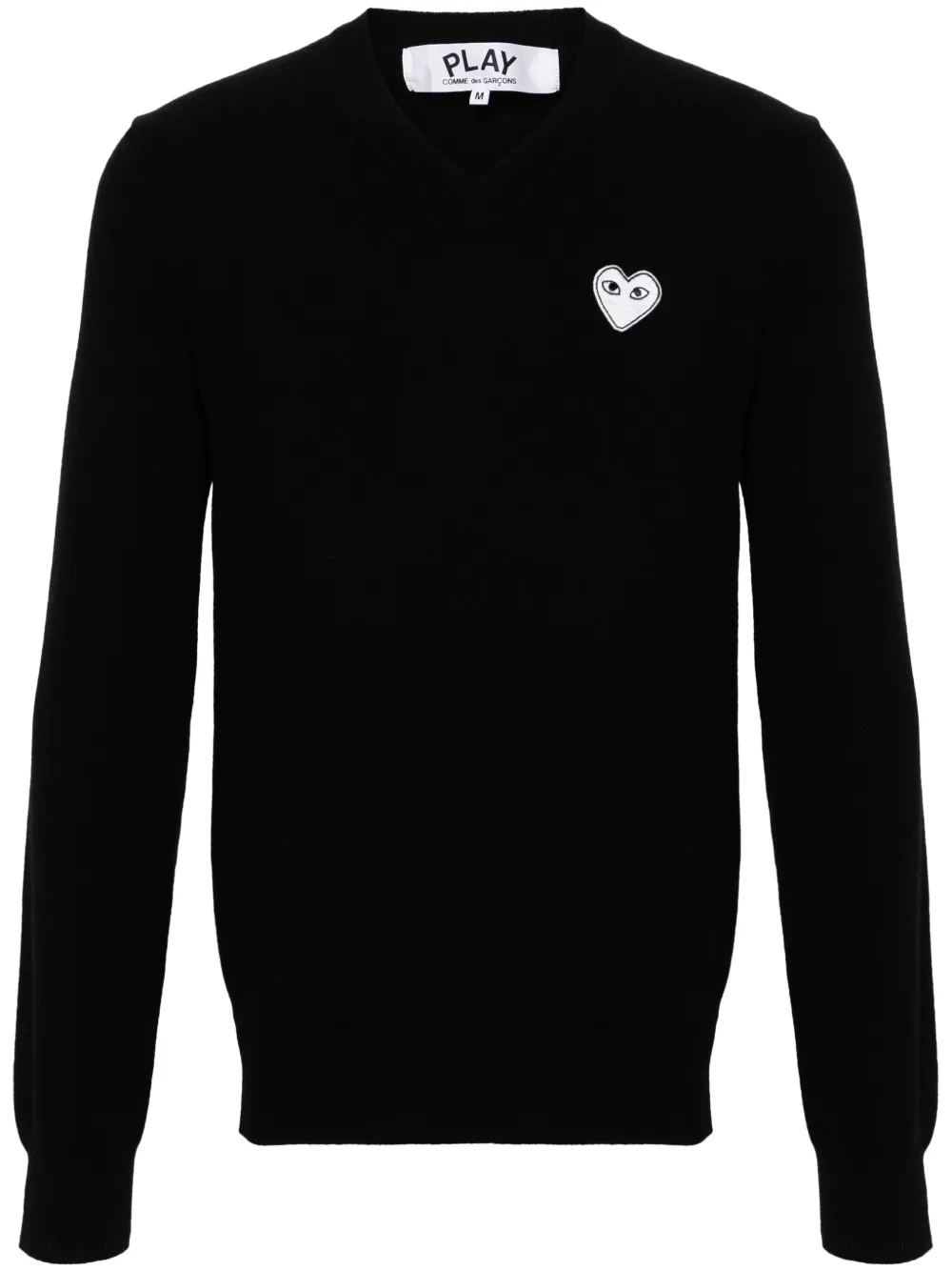 

Шерстяной джемпер с нашивкой Comme Des Garçons Play, черный