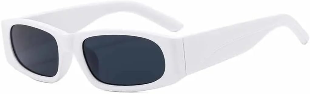 

Винтажные женские солнцезащитные очки в маленькой прямоугольной оправе, в стиле хип-хоп, мужские, ретро, ​​для активного отдыха, спорта, с защитой от УФ-излучения UV400 TVTBBVV, White Gray