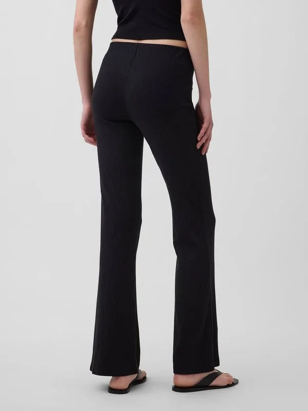 Модные широкие расклешенные брюки Gap, Black — фото 3
