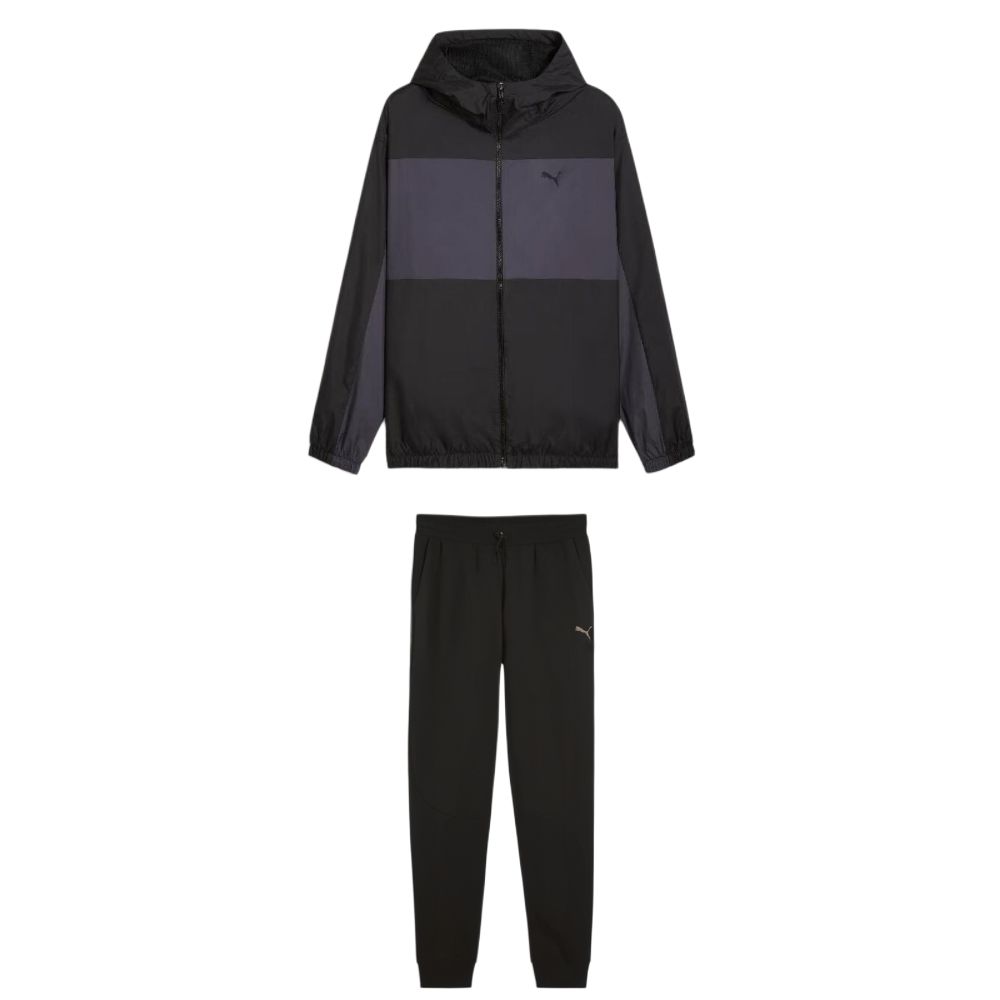 

Повседневный спортивный комплект для мужчин Black Top+Black Bottom PUMA, черный