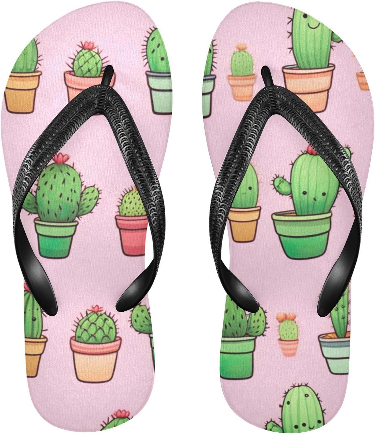 

Пляжные летние сандалии Purple Pink Cactus для женщин и мужчин, шлепанцы для душа Kfbe