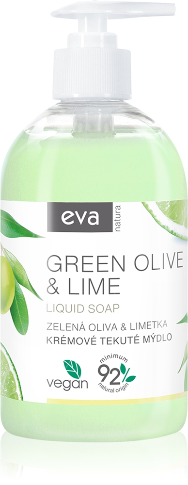 

Жидкое кремовое мыло для рук с ароматом зеленой оливы и лайма Eva Natura, 500 мл