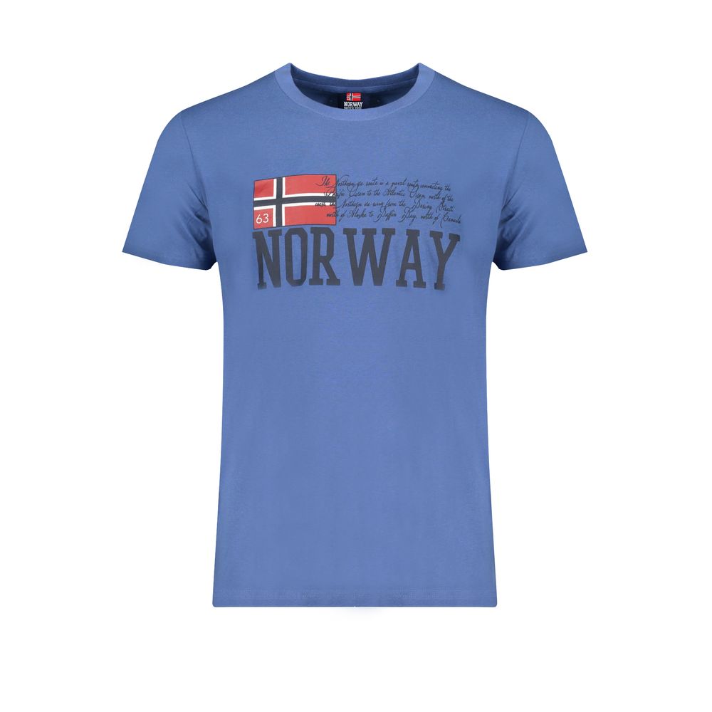 

Синяя хлопковая футболка Geographical Norway