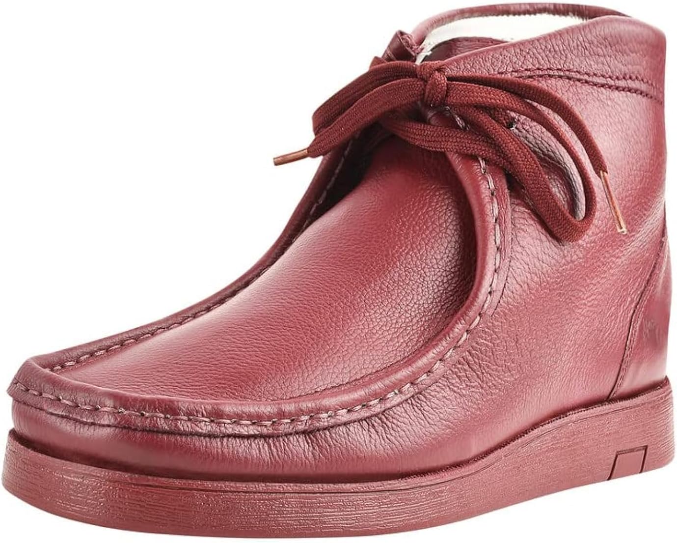 

Мужские дезертные ботинки LIBERTYZENO с мыском-мокасином, из натуральной кожи, шнуровка, повседневные чукка-ботинки для взрослых на Рождество, бордовый