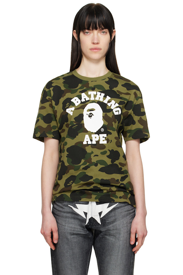 

1St камуфляжный оверсайз футболка College Bape, зеленый