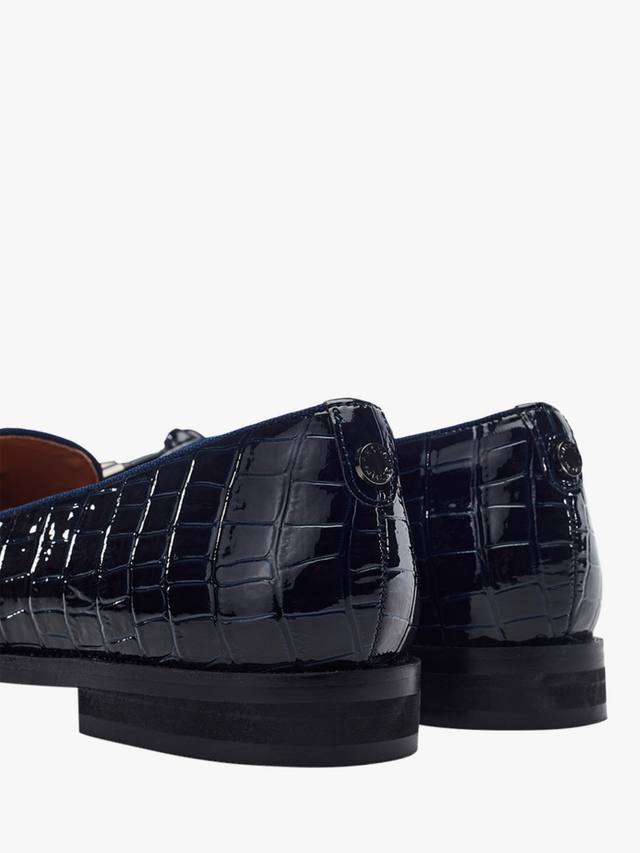 Fillipa Patent Mocc Croc Loafers с узлом и кисточкой Moda in Pelle, Navy — фото 4