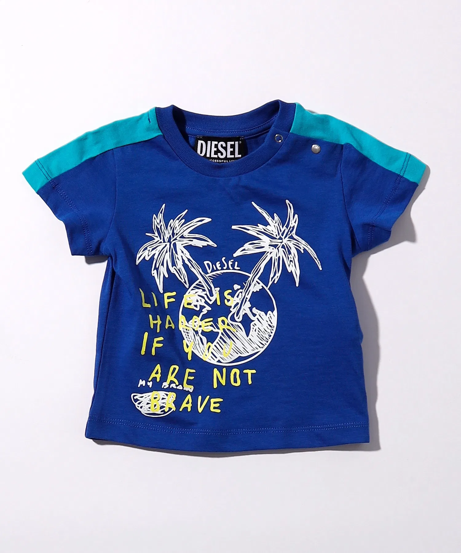 Детская футболка с графическим принтом DIESEL KIDS тёмно-синяя