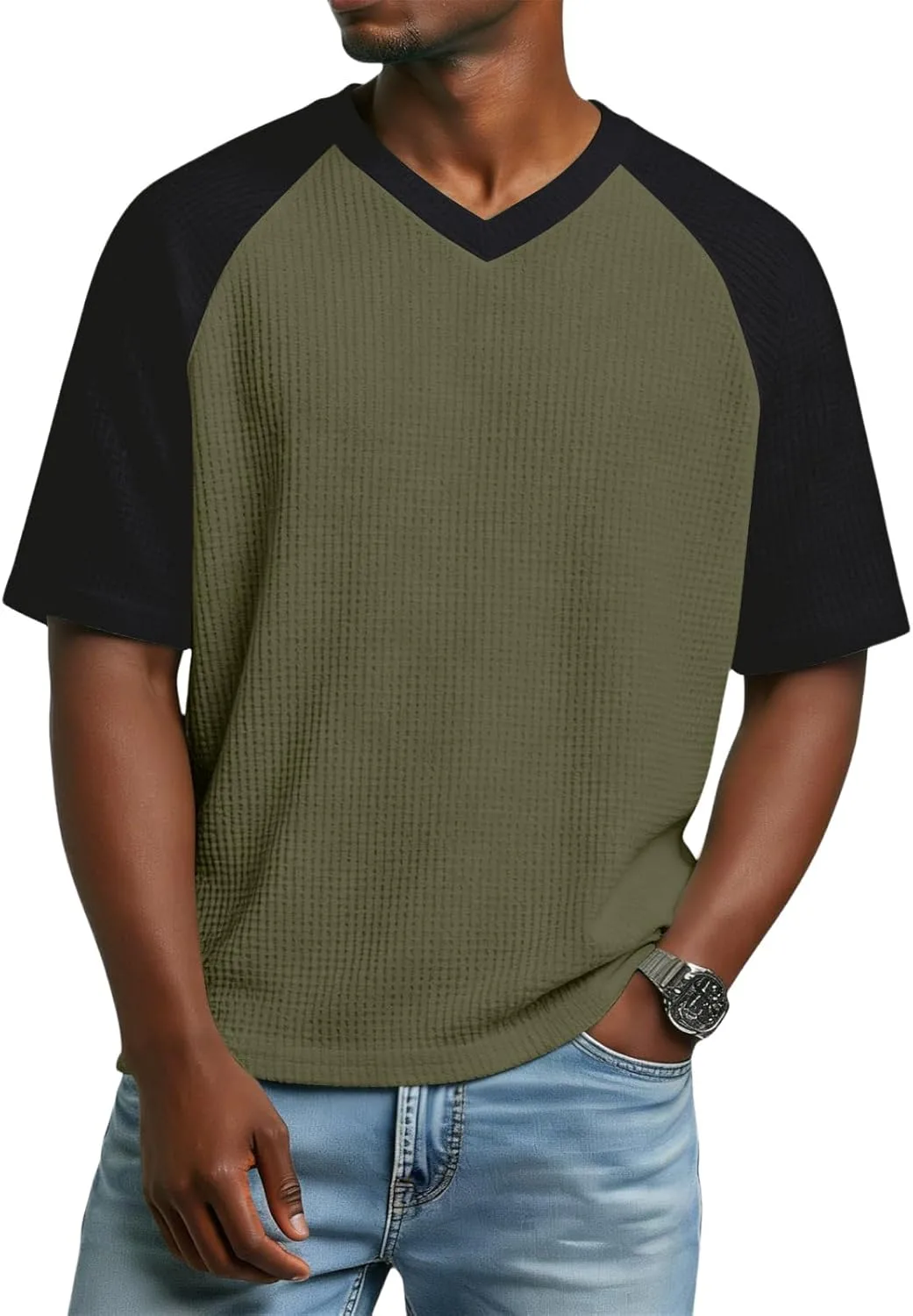 

Мужская футболка V-образного выреза с коротким рукавом, S-5XL