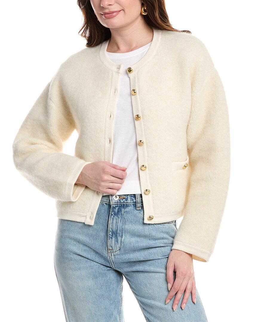 

Rag & bone Кайя Кардиган из шерсти и альпаки с ворсом, белый