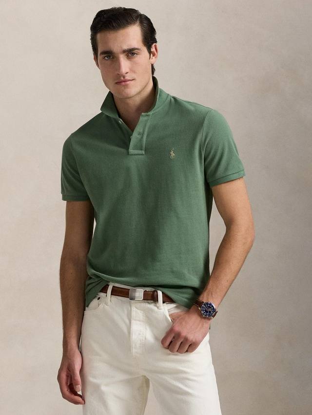 

Хлопковая поло Slim Fit с коротким рукавом Ralph Lauren, Fatigue/C8640