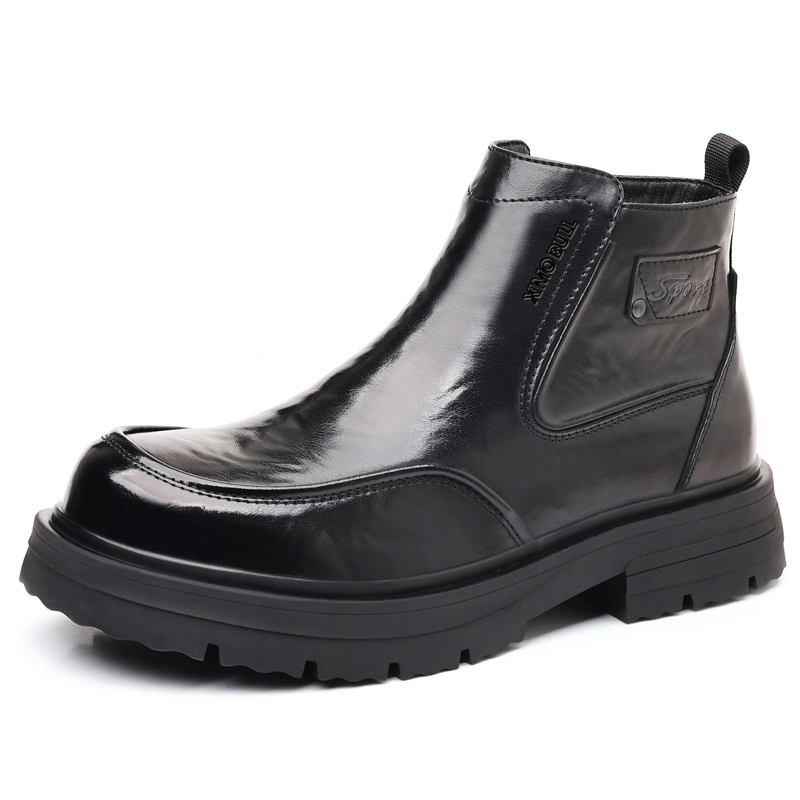

XIMO BULL Мужские зимние ботинки с меховой подкладкой высотой 3 см черные, цвет Black Fleece-Lined