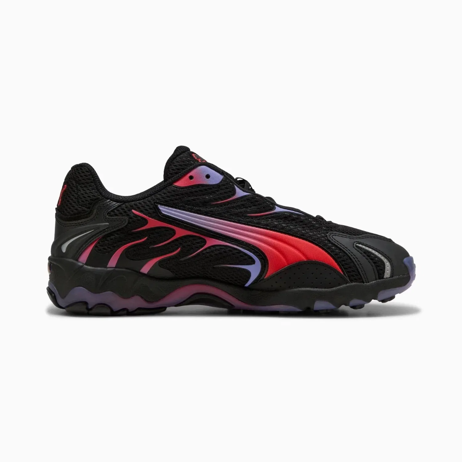 Мужские низкие кроссовки Puma Inhale 401560-02, черные с красными вставками, модель ZAP1244 — фото 2