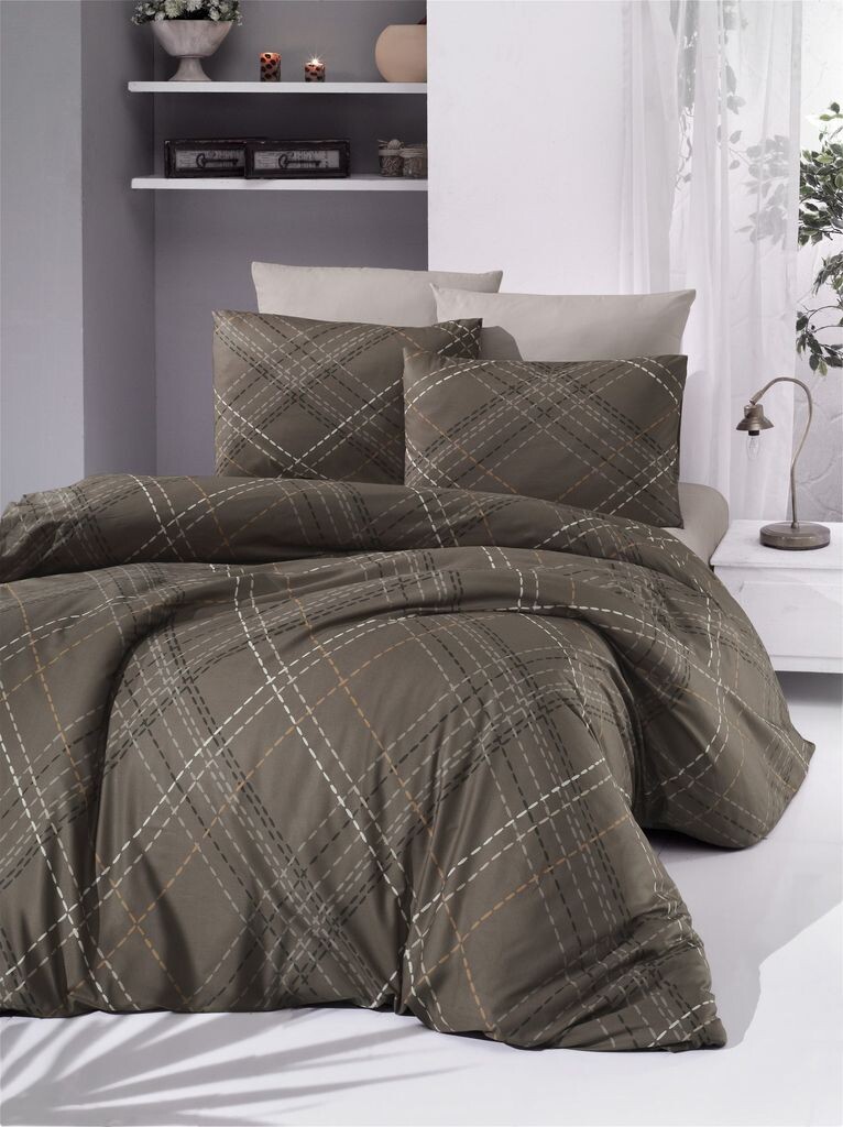 

L'Essentiel Linge de Maison, Briana - Brown, Комплект пододеяльников Ranforce Single XXL (DE), коричневый, 100 % ХЛОПОК RANFORCE, 155 x 220 см