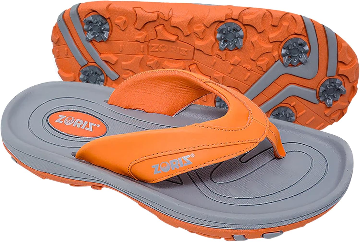 

Гольф-сандалии ZORIZ для женщин и мужчин, гольф-шлепанцы с мягкими съемными шипами, обувь для гольфа с более глубоким углублением для пятки и высокими боковыми стенками для надежного комфорта, оранжевый