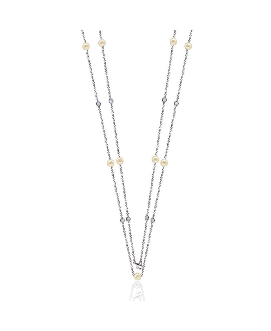 

Колье Suzy Levian из стерлингового серебра с жемчугом и кубическим цирконием Suzy Levian New York, Silver