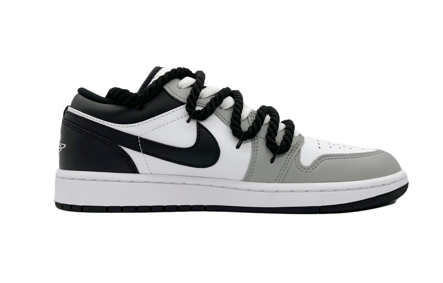 

Кроссовки Air Jordan 1 Vintage Basketball Shoes Men Low-top Black/white/gray, серый/черный